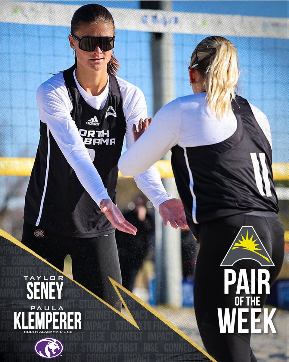 For the 3️⃣rd time this season @UNA_BeachVB's Taylor Seney & Paula Klemperer claim the #ASUNBVB Pair of the Week honor! 👏 📰 | asunsports.org/news/2024/4/17… #ASUNBuilt | #RoarLions 🦁