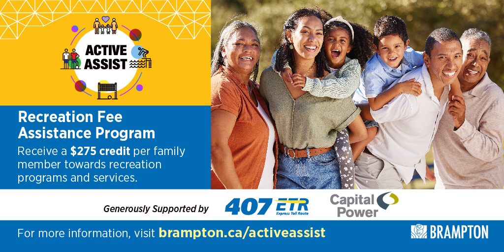 ActiveAssist is back for 2024, sponsored by @407ETR and @CapitalPower! Get a credit of $275 per family member for recreation programs. 👨‍👩‍👧‍👦 Learn more and apply now 🔗: ow.ly/ANBh50R9AxL