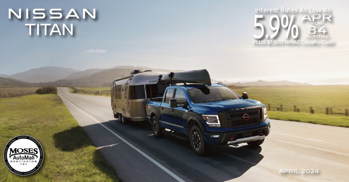 🌟 Dominate April roads with the Nissan Titan! 💪 Unleash power and versatility with exclusive deals this month. Discover more: moses-nissan.com/searchnew.aspx… #NissanTitan #AprilDominance #PowerUnleashed 🚛💥