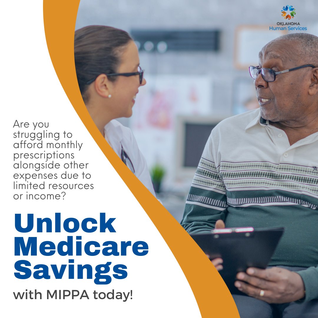 Oklahoma seniors, did you know you could save on Medicare costs? Learn more about the MIPPA Program here: oklahoma.gov/okdhs/medicare… Don't miss out on potential savings! #Medicare #MIPPA #Oklahoma