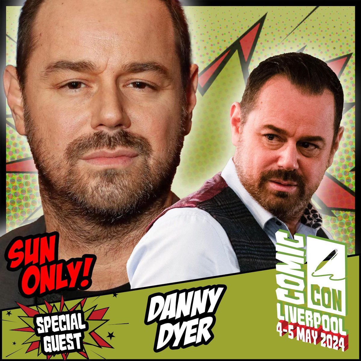 Comic Con Liverpool welcomes Danny Dyer, known for projects such as Eastenders, The Football Factory, Kiss of Death, and many more. Appearing Sunday only! Tickets: comicconventionliverpool.co.uk