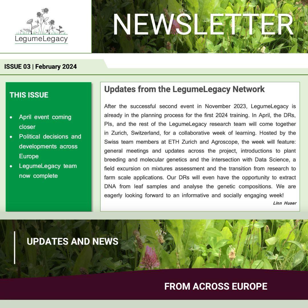 The next LegumeLegacy Newsletter is online 🌱! It features news about the training event in Zurich in April, political decisions, developments across Europe & the completion of the #LegumeLegacy Doctoral Researcher team. Read it here 👀 - cotswoldseeds.com/news/810/legum… #cotswoldseeds