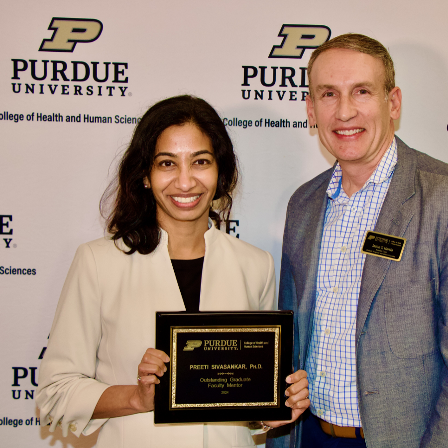 We're thrilled to announce that Professor and Department Head @PreetiSLHS has been awarded the 2024 @PurdueHHS Outstanding Graduate Faculty Mentor. Your achievements are a testament to the hard work and dedication you have shown as a graduate mentor. Congratulations! #PurdueSLHS