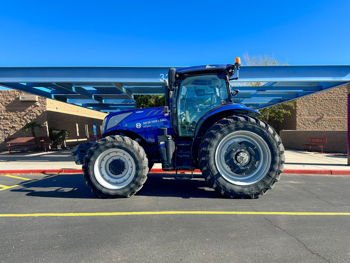Had the honor to talk farming with third graders today and what better way than to bring my favorite tractor! #maseratiblue #newholland