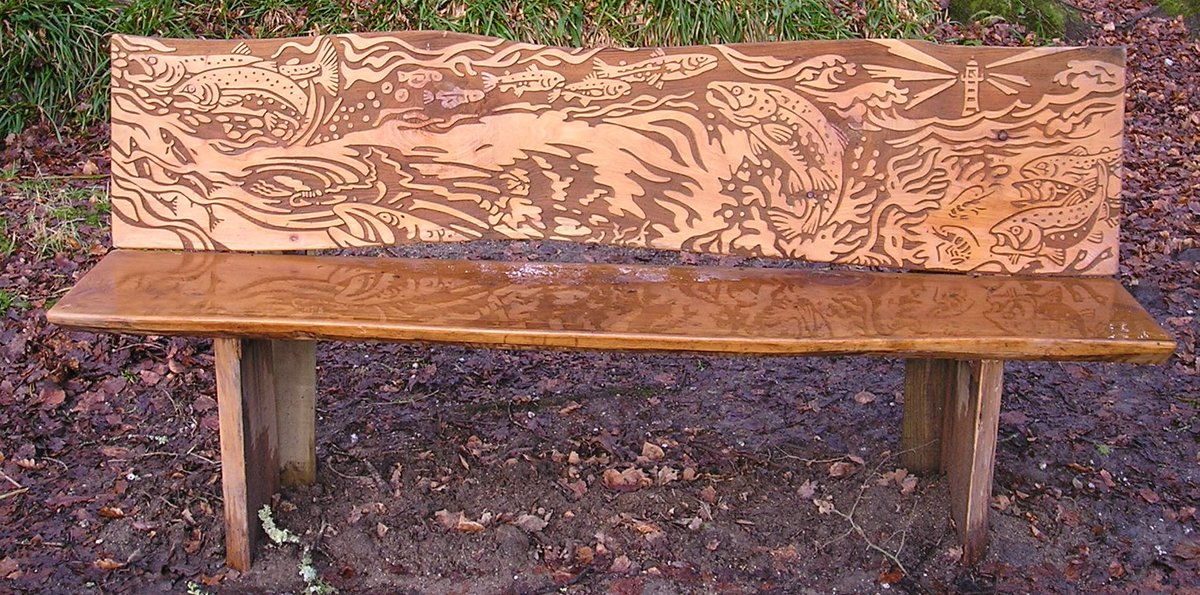 @DailyPicTheme2 For today's #DailyPictureTheme, a bench seen many years ago beside the River Fowey near Golitha Falls.