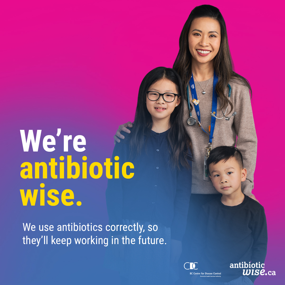 We’re antibiotic wise. We use antibiotics correctly, so they’ll keep working in the future. Are you antibiotic wise? Take the quiz and test your knowledge at antibioticwise.ca/quiz

#AntibioticStewardship #Antibiotics #HealthInfo #PublicHealth