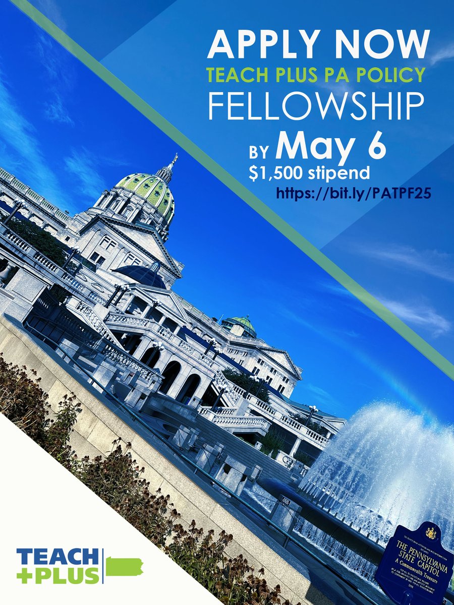 Teach Plus PA is currently accepting applications for the 2024-25 Pennsylvania Teaching Policy Fellowship. Learn more: teachplus.org/regional_progr…