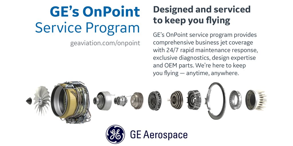 Comprehensive support for business jets With GE’s OnPoint program, you’ll receive a level of support and an overall value that only an OEM can provide. geaerospace.com/services/regio…