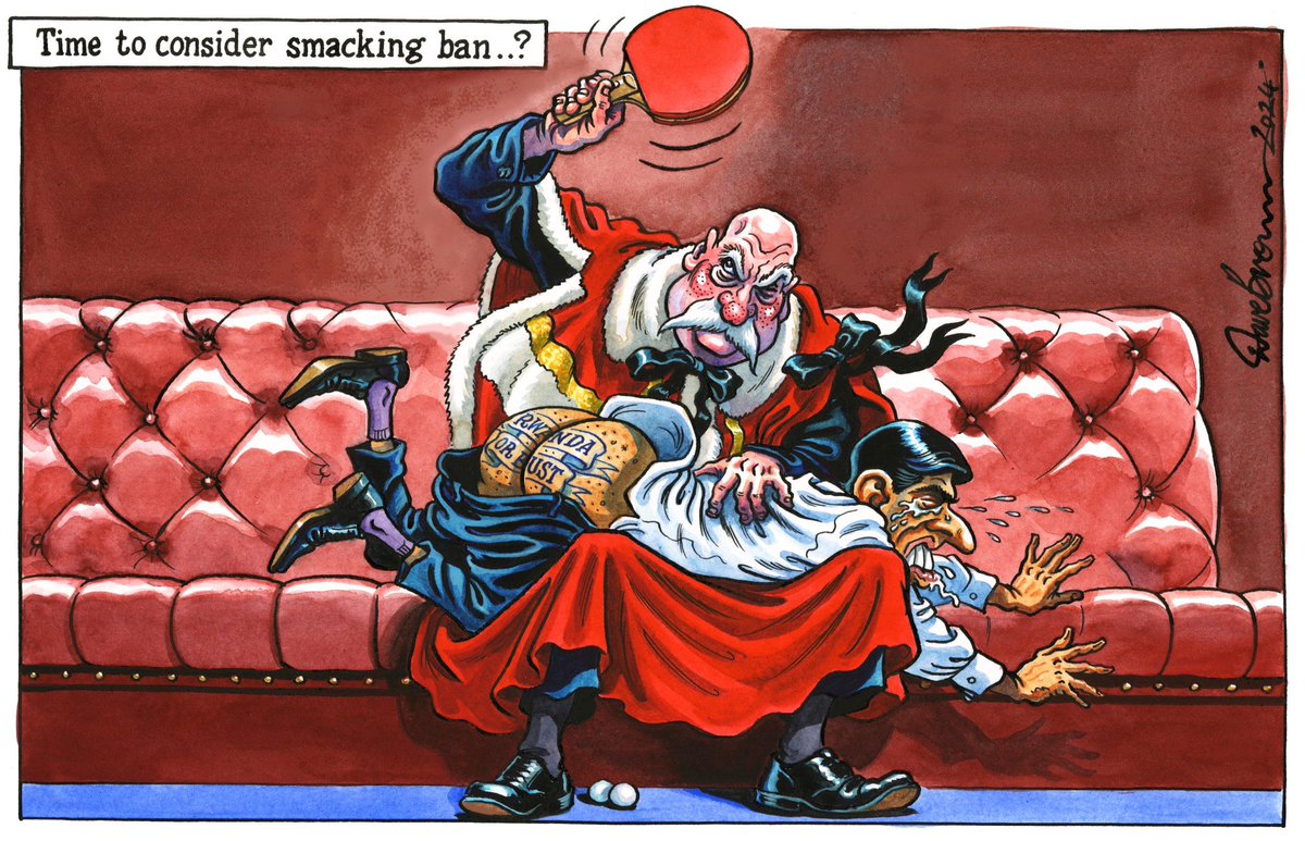 Dave Brown on #Sunak #RishiSunak #HouseofLords #RwandaBill #AsylumPolicy #PingPong #SmackingBan – political cartoon gallery in London original-political-cartoon.com