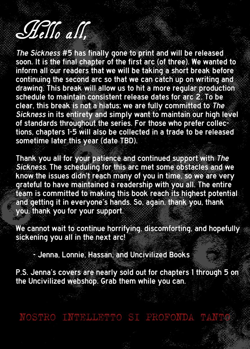 A letter to those reading THE SICKNESS! 🖤
