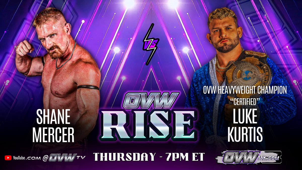 #OVWRISE returns as Haley J takes on Angélica Risk Orion faces the OVW Media Champion Kal Herro Shane Mercer faces the OVW Heavyweight Champion Luke Kurtis THURSDAY 7pm ET - on @Youtube or @Fitetv Reserve your spot at OVWTix.com #prowrestling #OVW #Wrestlers