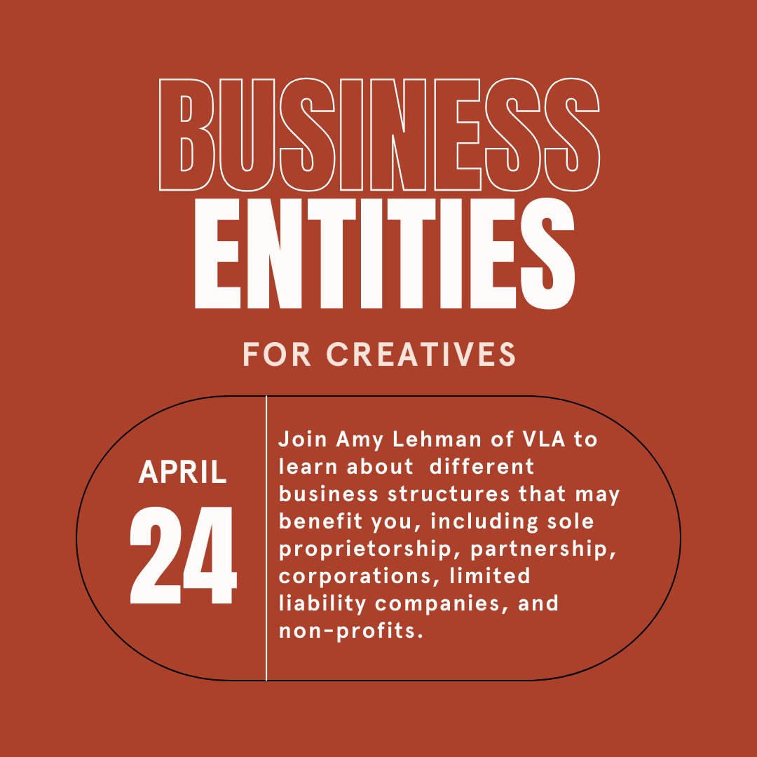 So, you’re an independent contractor… but how can you best set up your business to protect yourself from incurring unnecessary fees? Join Amy Lehman of @VLANY to find out if something like an LLC or an S-Corp makes sense for you. RSVP at: eventbrite.com/e/business-ent…