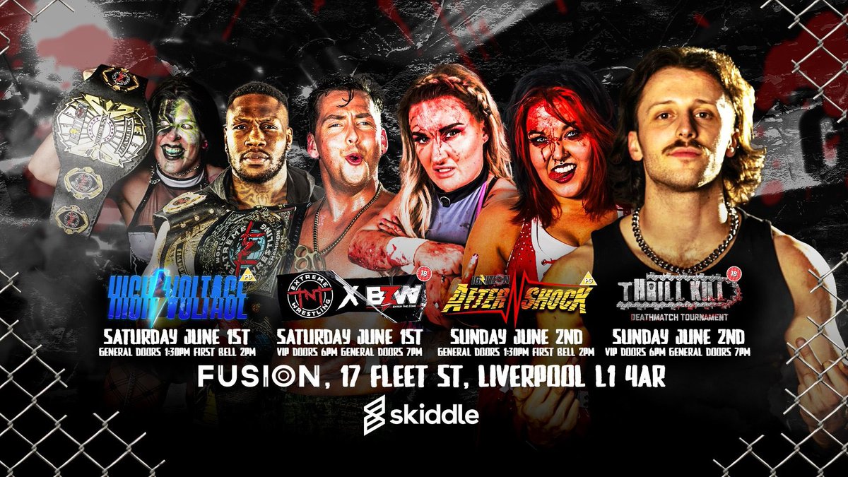 June is gonna kick off with a bang! We're bringing you two loaded IGNition shows, an awesome collab with @bzw_wrestling on June 1st and the return of Thrill Kill on the 2nd! 🎟️ GET YOUR TICKETS HERE 🎟️ skiddle.com/whats-on/Liver…