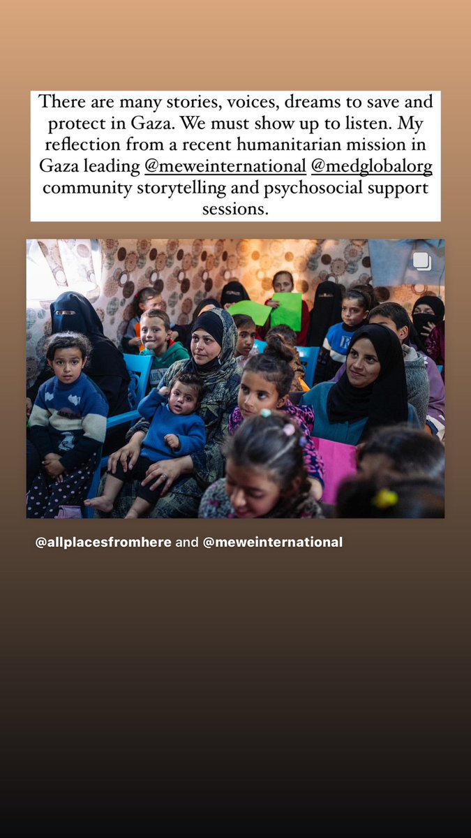 mohsindin's tweet image. Was in Gaza last month on a volunteer health humanitarian mission w/ @MedGlobal. I led @MeWeIntl storytelling x psychosocial support activities. I saw bombs falling. Daily I saw starving families. I saw dehumanization. But I also saw the power of community &amp;amp; social connectedness.