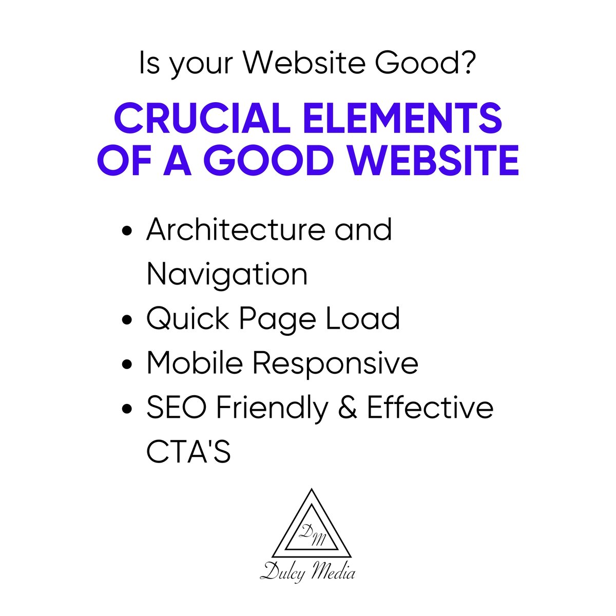 DulcyMedia's tweet image. Crucial element of good website

1.Architecture and Navigation

2.Quick Page Load

3.Mobile Responsive

4.Seo Friendly and Effective CTA&apos;S
---
🌐 dulcymedia.com
.
.
.
.
#webdesignessentials #userexperiencematters #optimizeloadtime #mobilefirstdesign