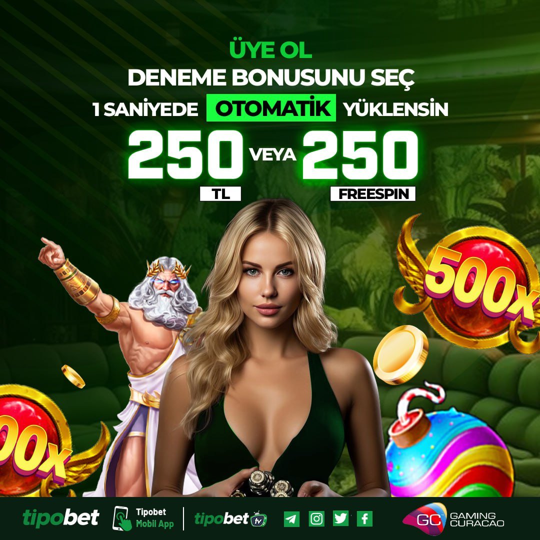 DENEME BONUSU İLE YATIRIM ŞARTSIZ KAZAN! 🎆 OTOMATİK 250 TL & 250 FREESPİN DENEME BONUSU HİZMETİNİZDE 🍭 Kayıt Olurken Bonusunu Seç 1 Saniyede OTOMATİK Yüklensin! 🎁 Tipobet'e Kayıt Olmak ve Anında Bonusunu Almak Bu Kadar Basit! 💎Tipobet Sosyal: cutt.ly/TipobetSosyal