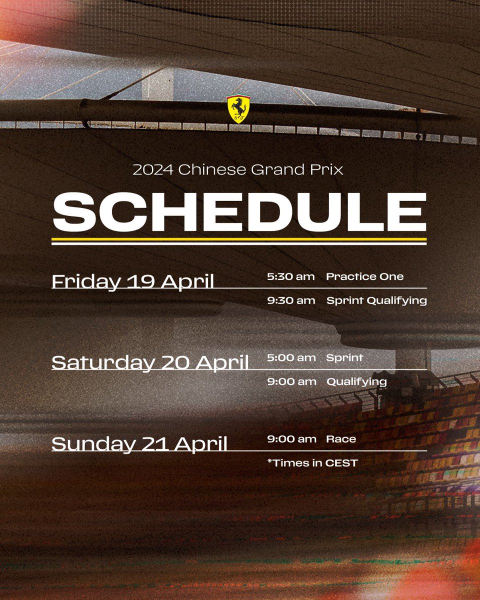 Sprint weekends are back! 😍

Make note of the #ChineseGP schedule 👇