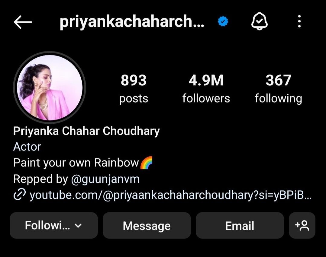 Congratulations Pari for 4.9M instafamily 🕩♥🧿#PriyankaChaharChoudhary