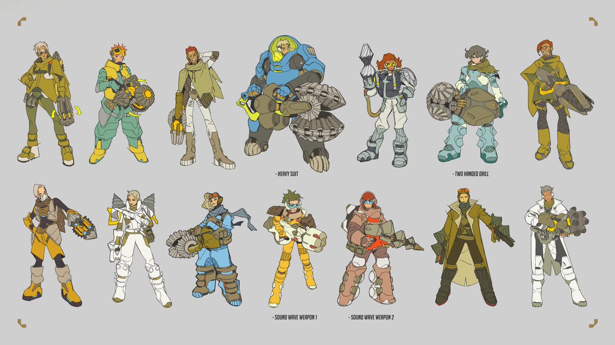 Early Ideation for Venture's Concept Art in #Overwatch2 🎨 The only thing the team knew about the hero was they wanted them to dig underground! Senior concept artist Kejun Wang tried multiple themes and configurations. Which one is your favorite? 🗳️