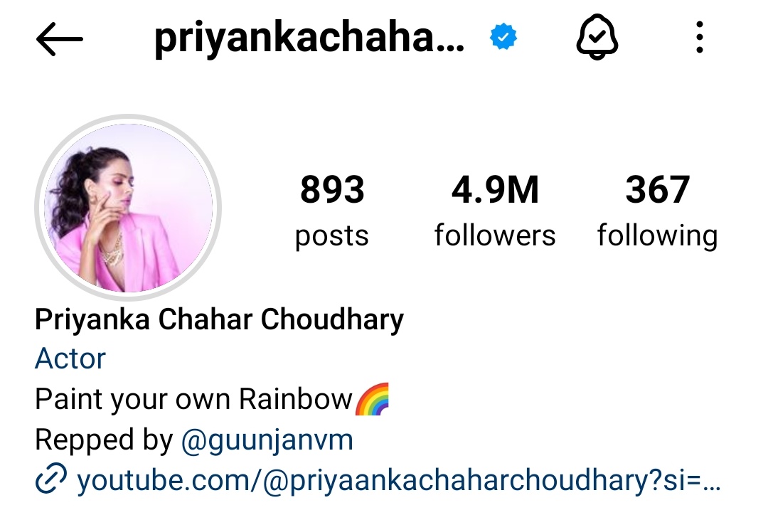 Congratulations priyanka for 4.9m instagram family🥳waiting for 5 now 🙌✨ #PriyankaChaharChoudhary #PriyankaPaltan @PriyankaChaharO