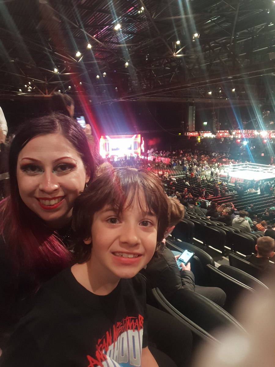 RM_Makeup's tweet image. #WWEBirmingham Taking my nephew to his first wrestling show!!! Yeaaaaaah, let's goooooo!
