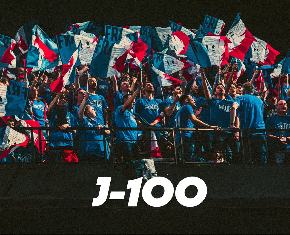 100 jours pour être au RDV de notre histoire 100 jours pour livrer des Jeux exceptionnels 100 jours pour montrer le meilleur visage de la 🇫🇷 et rendre tout un pays fier 100 jours pour être à fond derrière nos athlètes Place aux sports, aux athlètes, allez les Bleus ! #Paris2024