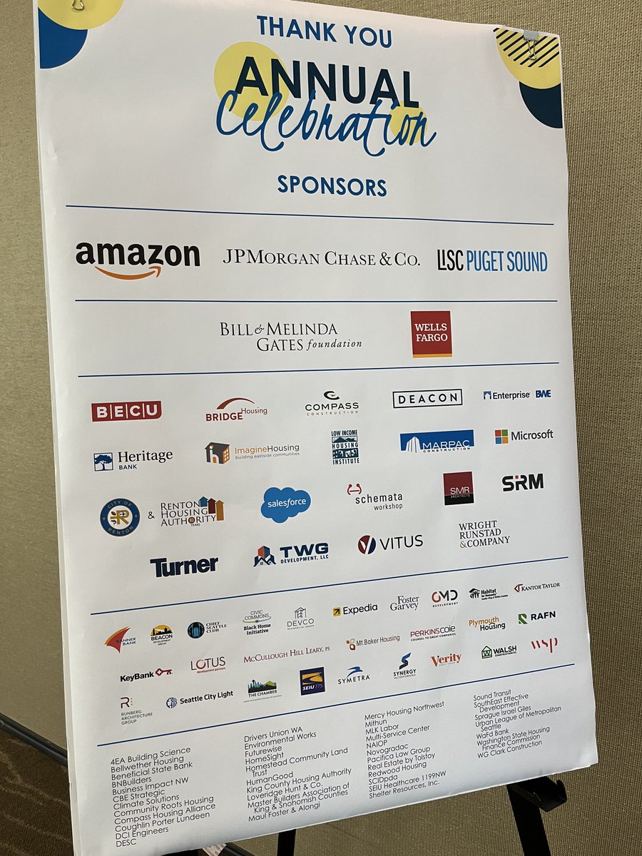 Under an hour until our 16th Annual Celebration of Affordable Housing event program kicks off! 🎉 Thank you so much to the sponsors who made this possible.