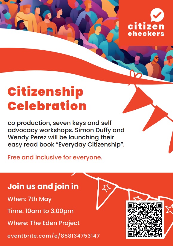 ❗Citizenship Celebration #EverydayCitizenship is a practical guide for creating a life of citizenship 👁️ Spend the day with authors Wendy Perez & @simonjduffy & the fabulous Citizen Checkers crew at The Eden Project, Cornwall 👉ow.ly/VRGo50Rirt4 #peersupport #Inclusion