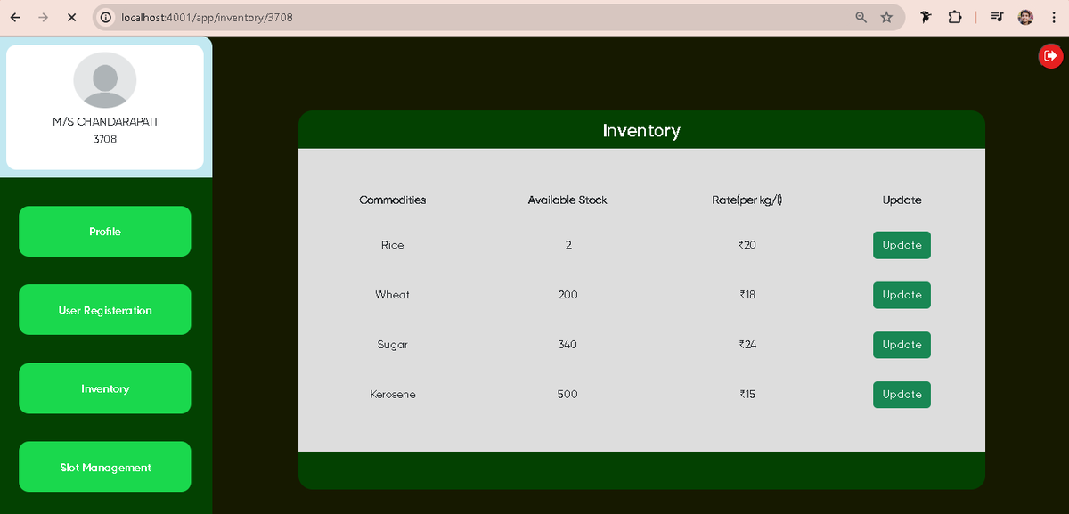 PrasherCodes's tweet photo. Day 96 #100DaysOfCode: Designed an inventory page for EasyRation's store side, seamlessly connecting backend logic to display database data. 🛒💻 #WebDev #DatabaseIntegration #EasyRation https://t.co/HEXusfBMIt