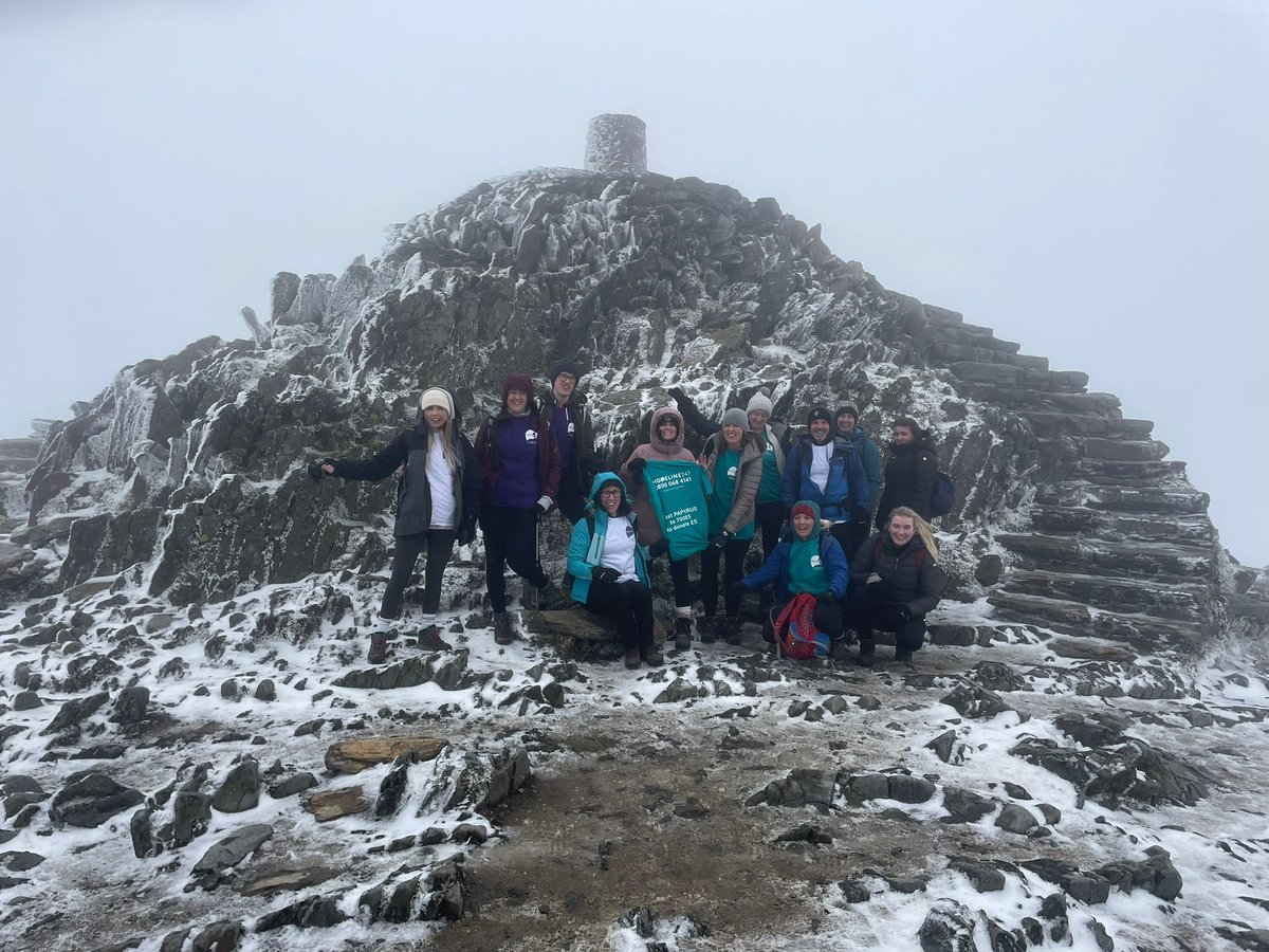gofund.me/f35bfb0c 
So we made it to the top of Snowdon! In 30mph winds and hail. Our current total stands at £1260 all in aid of an amazing charity <a href="/PAPYRUS_Charity/">PAPYRUS</a> . Well done team North Staffs CAMHS 🎉🥳