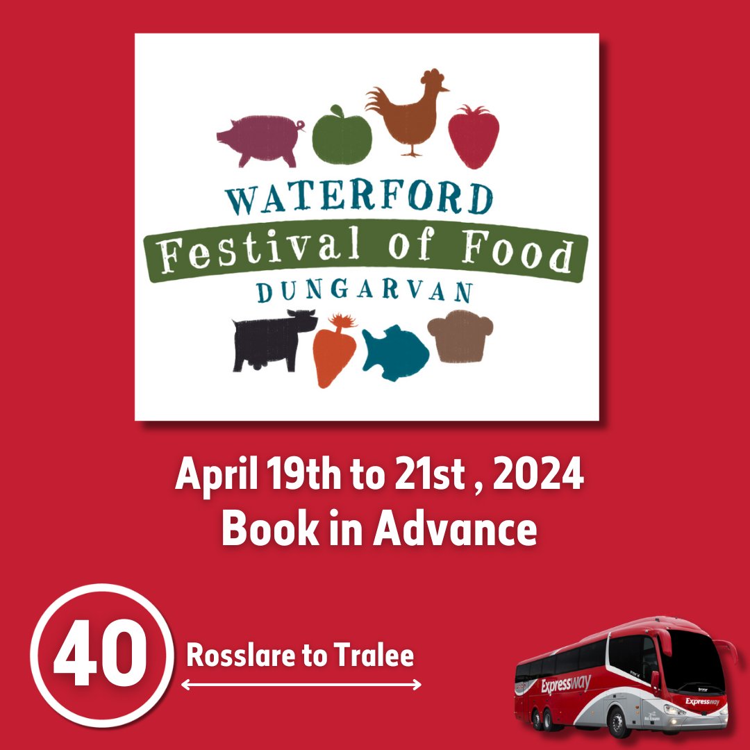 The Waterford Food Festival awaits at the end of a scenic joyride down Route 40. Make sure to book your seat in advance at bit.ly/49leWzp #TravelwithExpressway #Waterfordfoodfestival #Route40