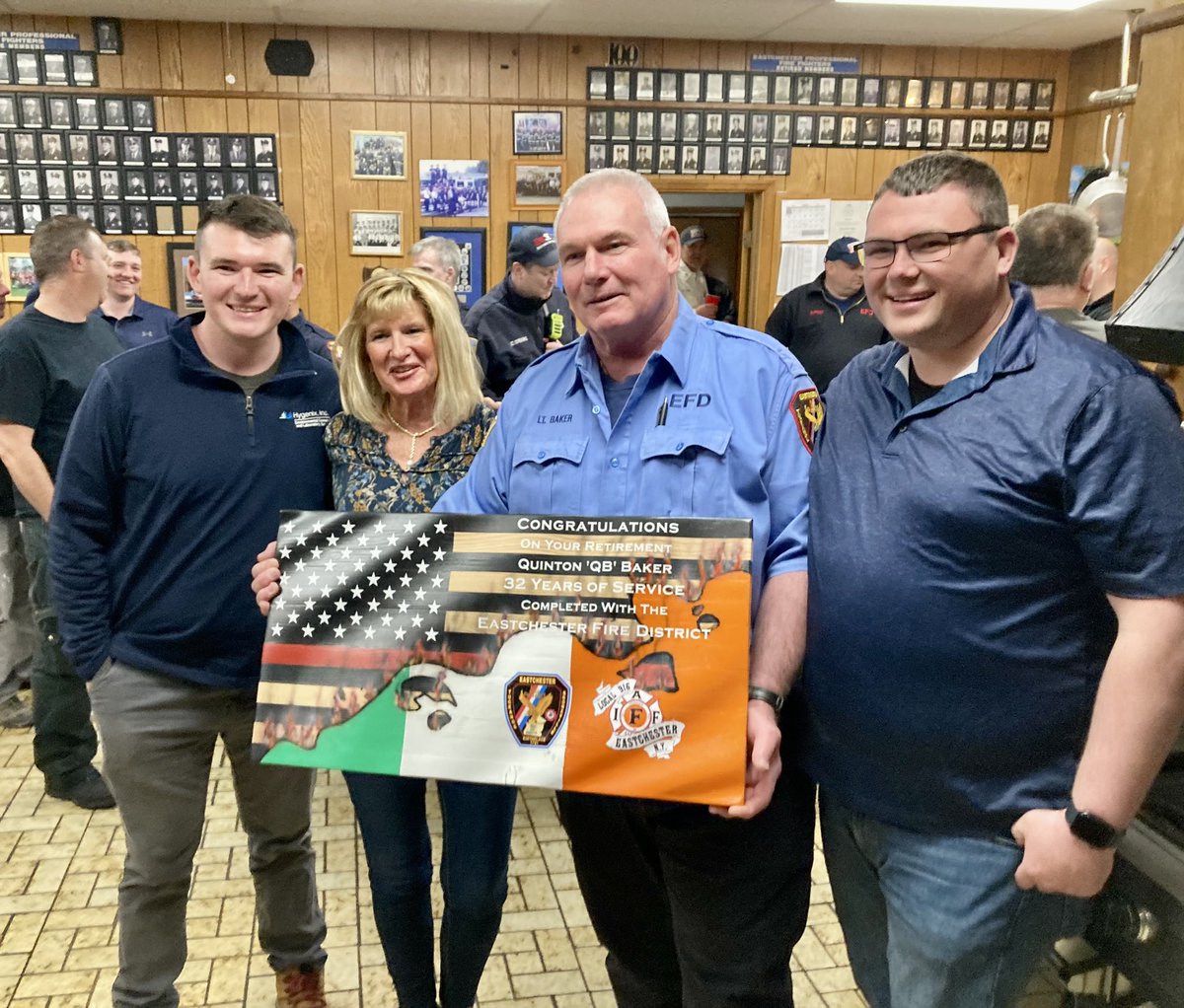 EastchesterFD's tweet photo. EFD wishes to congratulate LT. Quinton Baker on his retirement, with more than 32 years of service to the District as a Career Firefighter. We wish him the best of luck on his retirement as he works his last tour today! https://t.co/XdgKCpz1oX