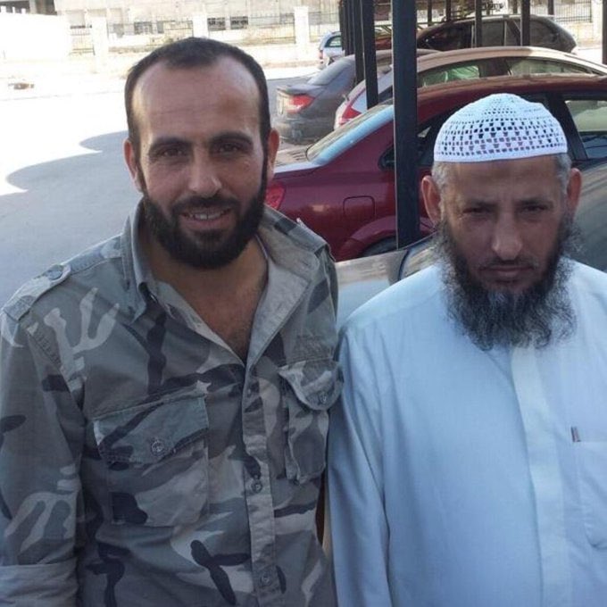 @ExMoslemsInc Shaykh Uthman Khamis with Abdul Qadir Saleh. The leader of Tawhid Brigade who sent Assadist dogs and Iran backed Shia militias to hellfire that you’re calling alliance for.