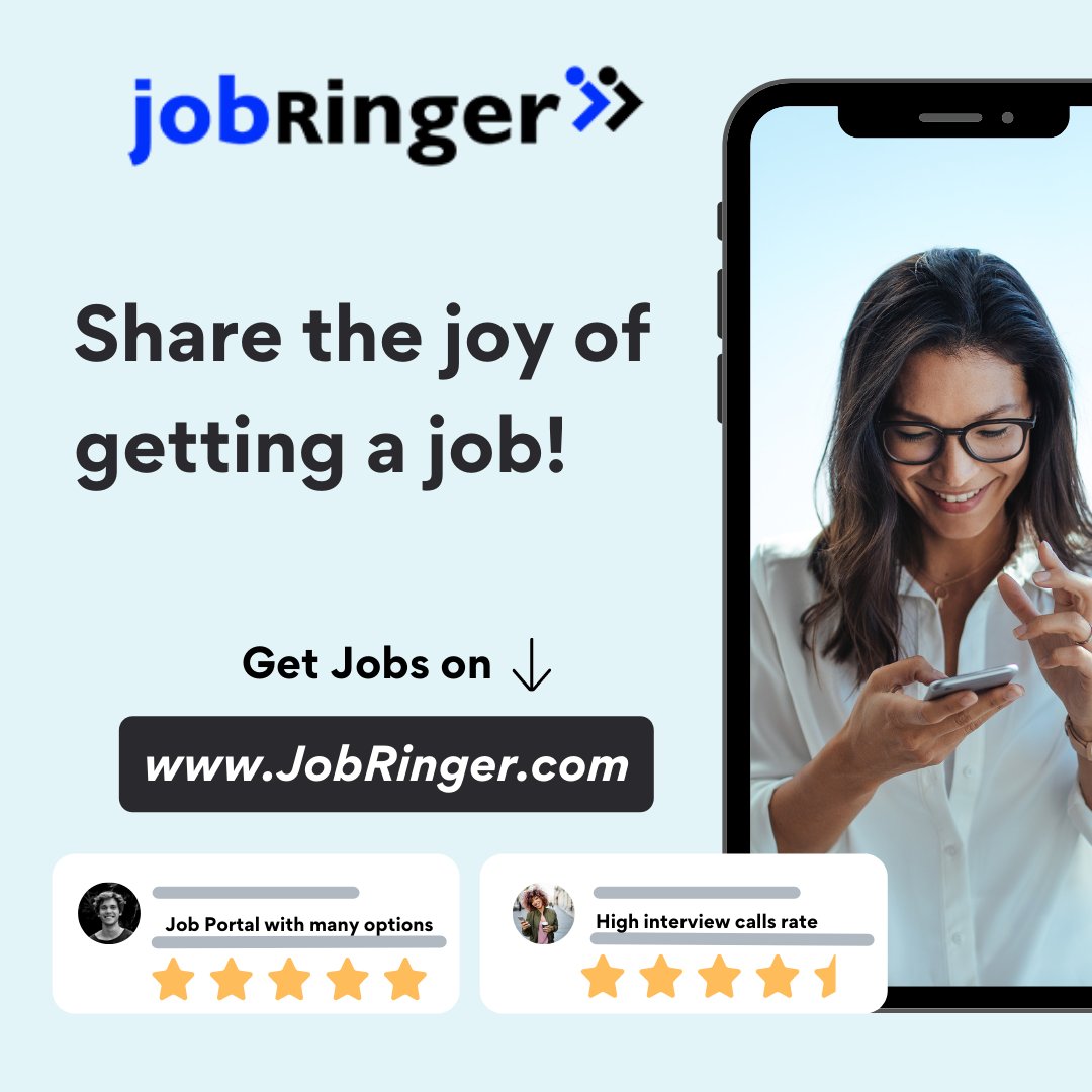 Get jobs on jobringer.com . . . #job #jobringer #jobseekers #jobsinindia #jobsearch #jobhiring #jobsforyou #jobsearching #jobseeker #wfhjobs #itjobs #pharmajobs #hrjobs #remotejobs #freshersjobs #salesjobs #jobringerjobs #freshershiring #freshersvacancy #wfh #wfhlife