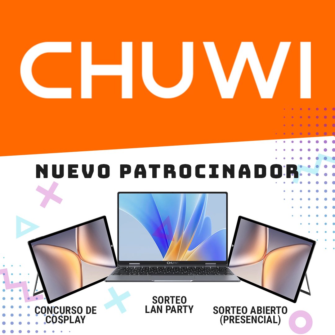 🎉¡Nos alegra mucho presentaros a nuestro nuevo patrocinador!

🎁🎁<a href="/ChuwiSpain/">Chuwi España</a> nos ha traído 3 estupendos regalos para los participantes y visitantes de Tarazona Gamer Party 2024

🔸1º SORTEO Portátil CHUWI FreeBook13,5"
- Se sorteará entre los participantes de la Zona LAN PARTY