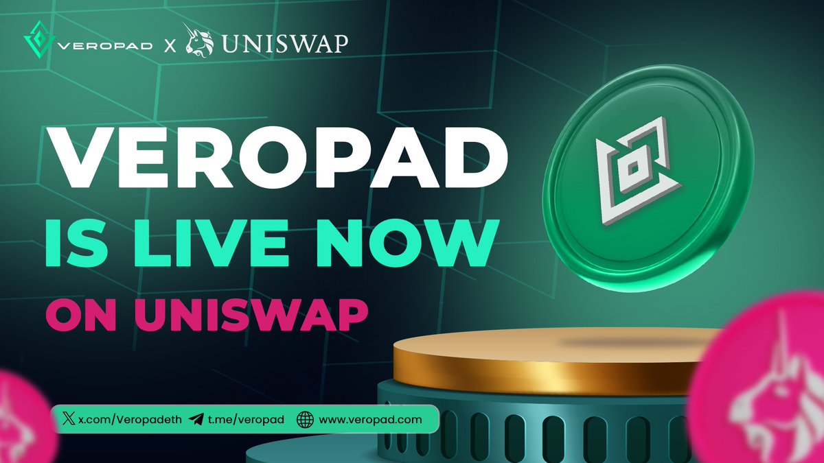 VEROPAD - VEROPAD OFFICIAL LIVE 

🟩WHAT IS VEROPAD?

Veropad is a launchpad platform that operates across multiple blockchain networks, designed to support and accelerate the development of new projects within the decentralized finance (DeFi) sector.

LAUNCH ON UNISWAP: