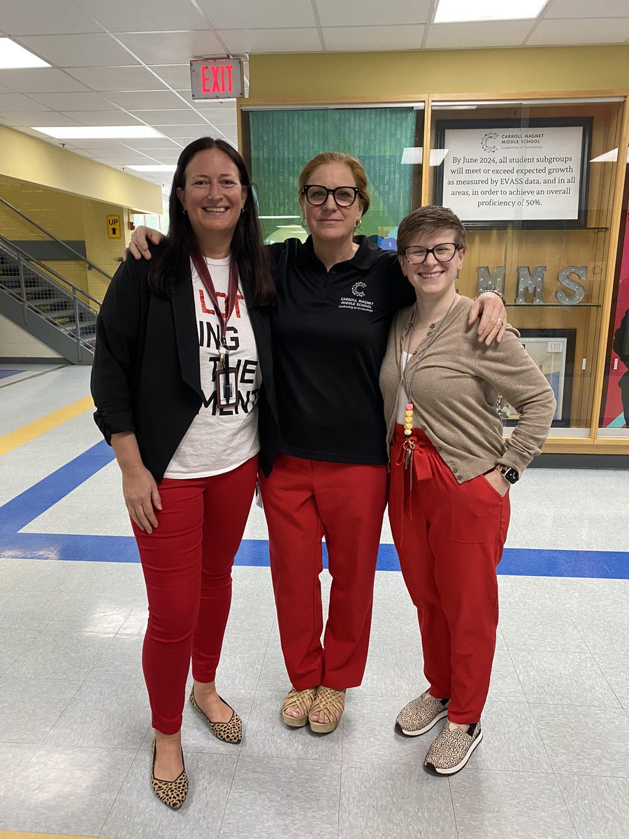 Rocking the Red for Ed today @CMMSCougars #ThePlaceToBe #redbottoms