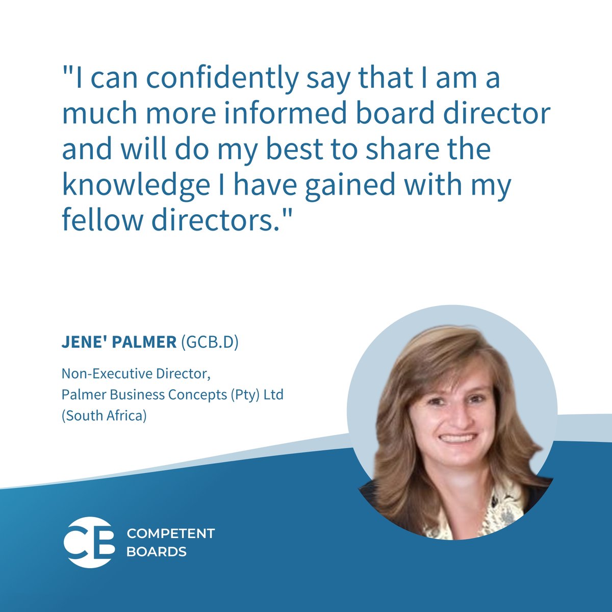 Thank you Competent Boards alumnus Jene' Palmer for your kind words! Want the same experience? Learn more about our #Sustainability & #ESG Designation (GCB.D) and Certification competentboards.com/programs/susta… #ExecutiveEducation #BoardEducation