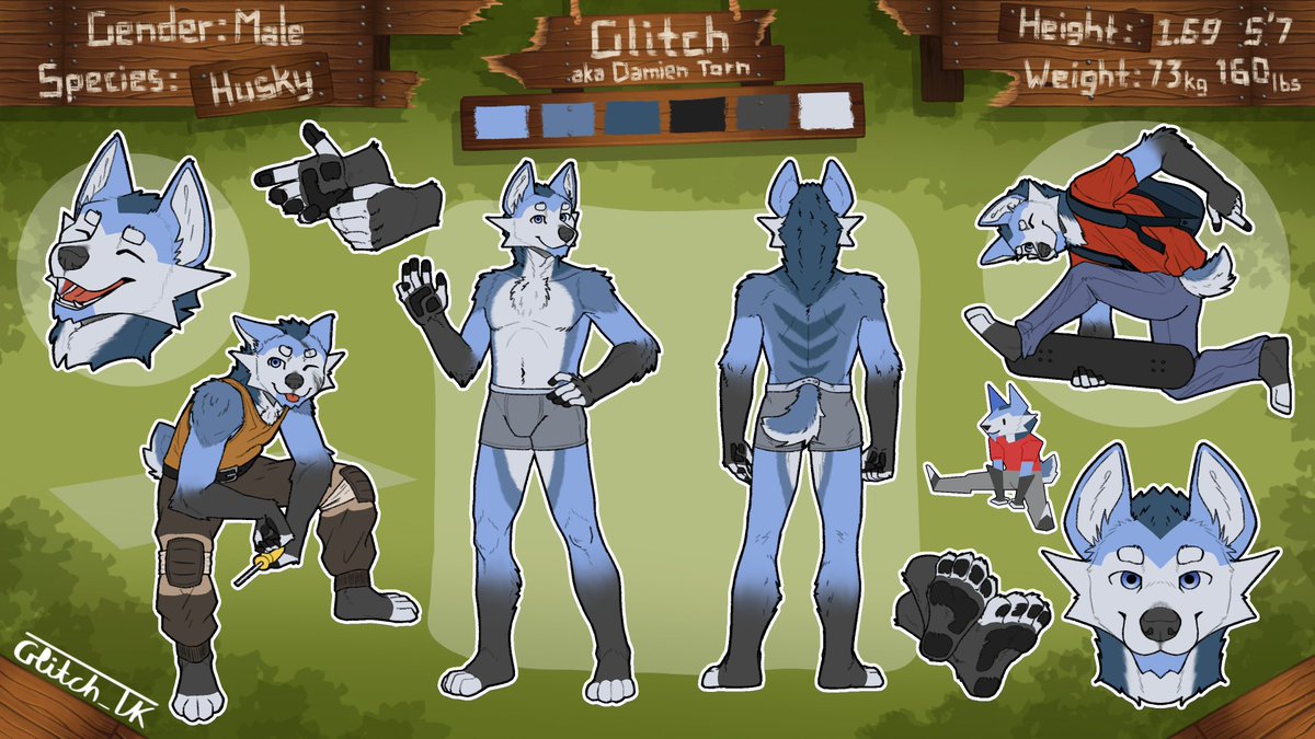 Here's my new and updated Reference Sheet for Glitch!

I am unbelievably proud of this one uvu