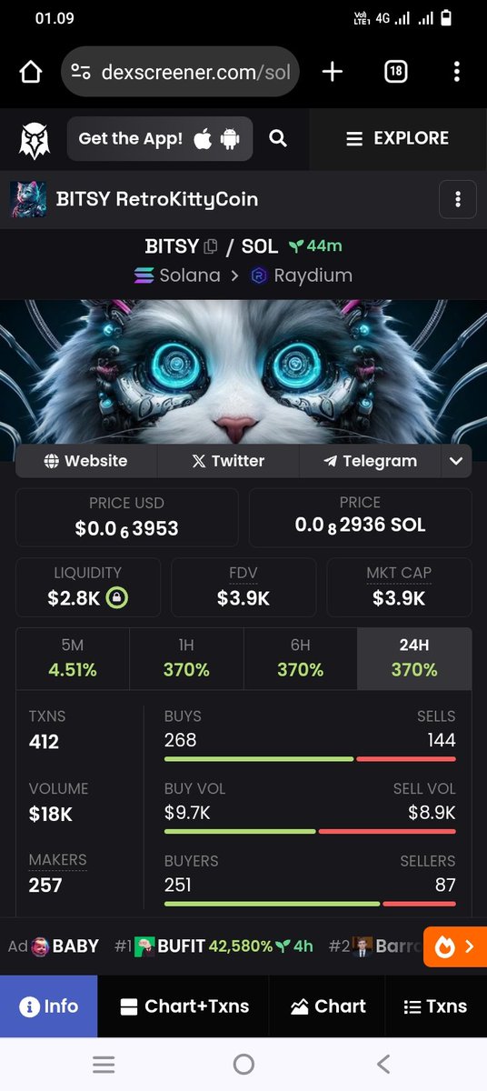 DON'T MISS THE GROUNDFLOOR ACTIO

In the $SOL space,WHEN YOU KNOW, YOU KNOW WHEN TO GET IN EARLY

REMEMBER - ACCEPT NO IMPOSTER

✅Twitter @BitsyRetroKitty
✅ TG t.me/BitsyRetroKitt…
✅Website  bitsyretrokittycoin.com

✅Ca HsGmvF372Lev2yeYvEoV2HYFpe9UwwhpsCT2Wz7zFSsQ