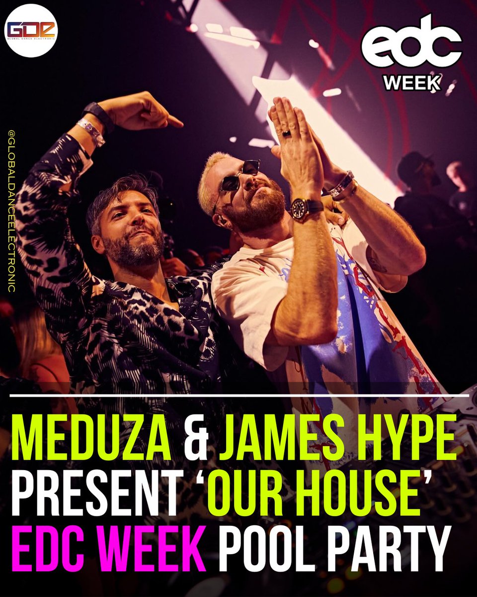 A Pool Party with House Music? We're down! 😎 @Meduzamusic and @JamesHYPE are bringing their famous ‘OUR HOUSE’ party to @AYUDayclub on Thursday, May 16th. 💦🥂 Tickets NOW On Sale ►bit.ly/EDCWeek2024