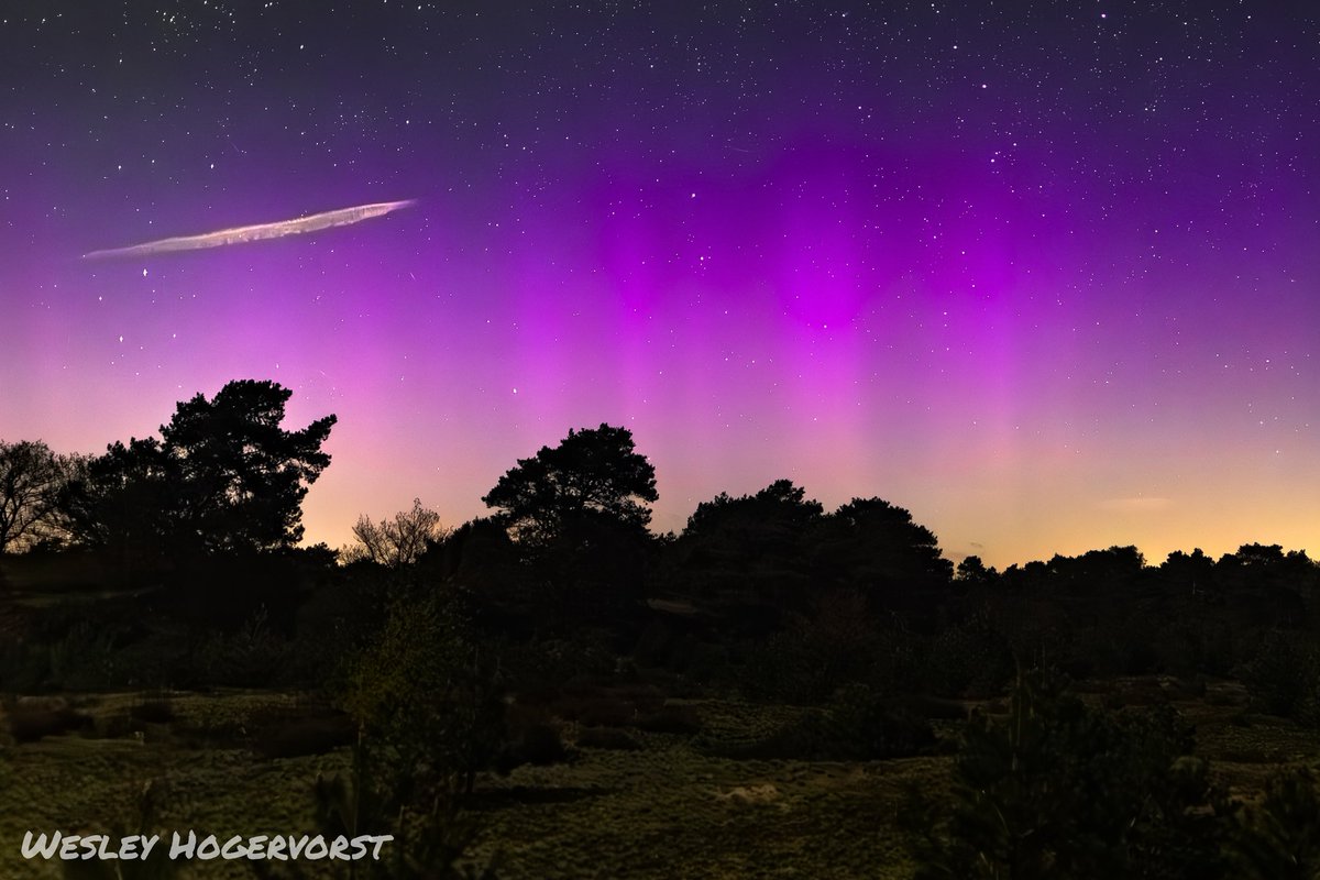 Mijn plaatje van het prachtige #noorderlicht gisteravond! Gefotografeerd op de Hoge Veluwe 🤩📸

#poollicht #noorderlichtnederland #aurora