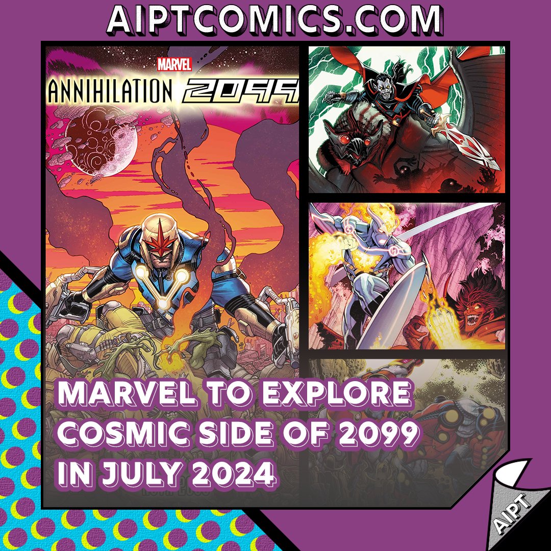 Marvel to explore cosmic side of 2099 with all-new 2099 heroes and villains. #Marvel @thesteveorlando @ibraimroberson #Dracula #Nova #StarLord Covers by @BradshawDraws! Get all the details here: aiptcomics.com/2024/04/17/mar…