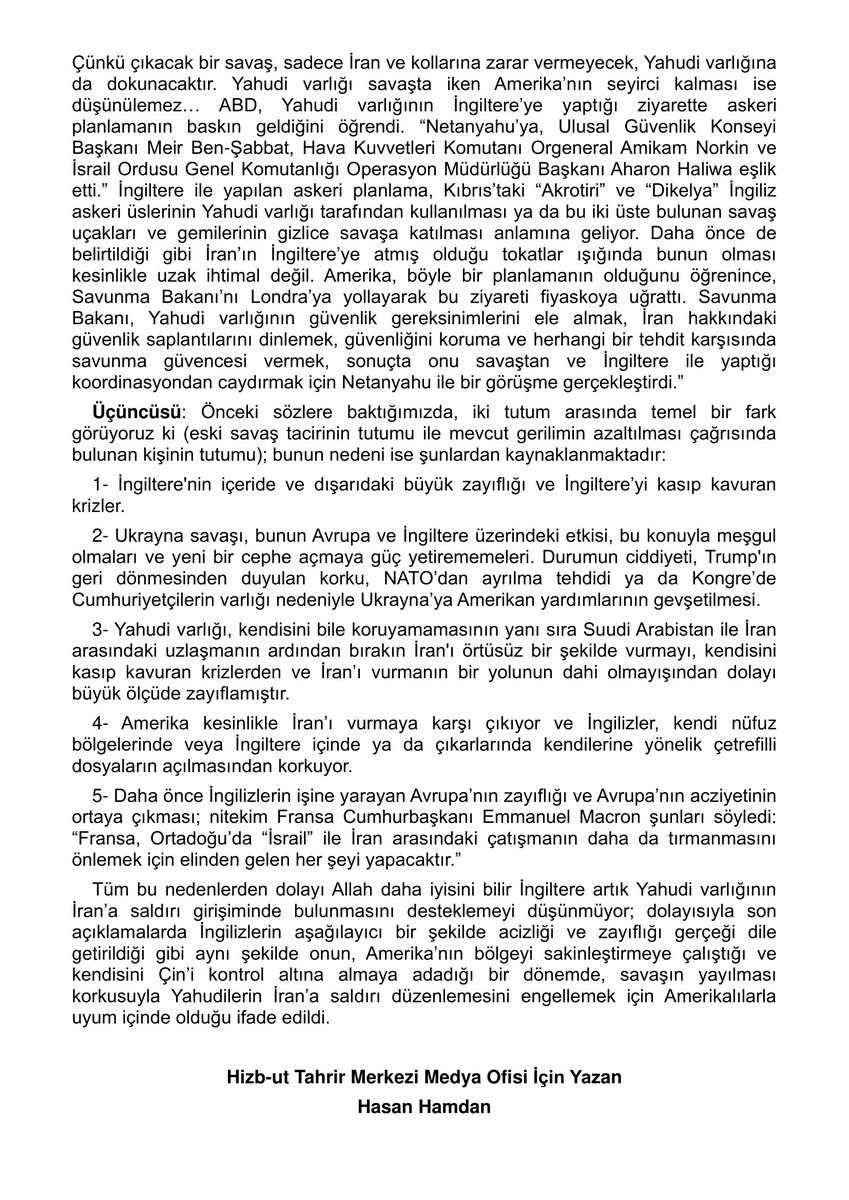 Haber-Yorum İngiltere’nin İran’a Saldırı Konusundaki Tutumu! #İngiltere #İran #Tahran #Afganistan #Irak #Şam #Körfez #Avrupa #Kıbrıs #Ukrayna #Fransa #Çin #HizbutTahrir hizb-uttahrir.info/tr/index.php/h…