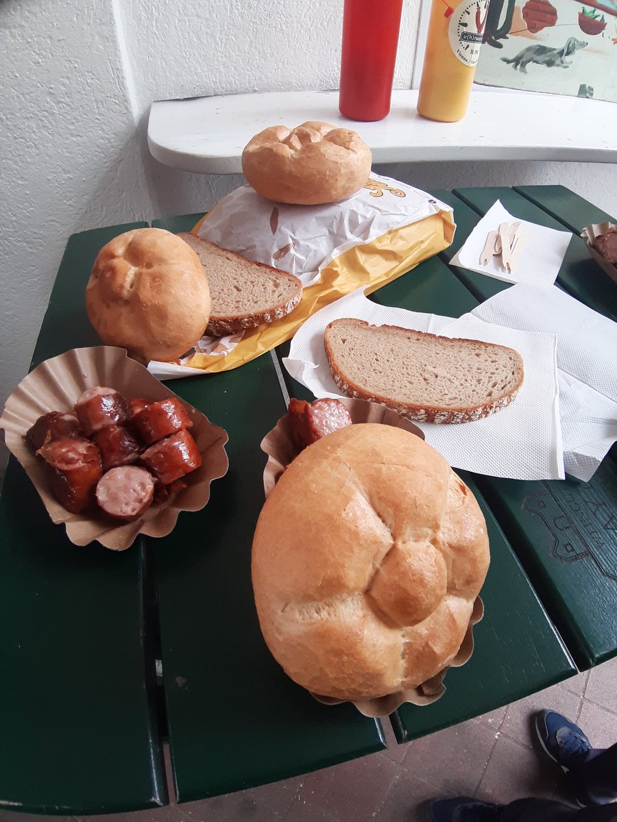 @travchats A2: Naschmarkt in Vienna has a kiosk selling famous kasekrainer, a saussage filled with cheese. The saussage was fantastic! It is certainly a reason why this kiosk has been operating for more than 100 years! #travchat