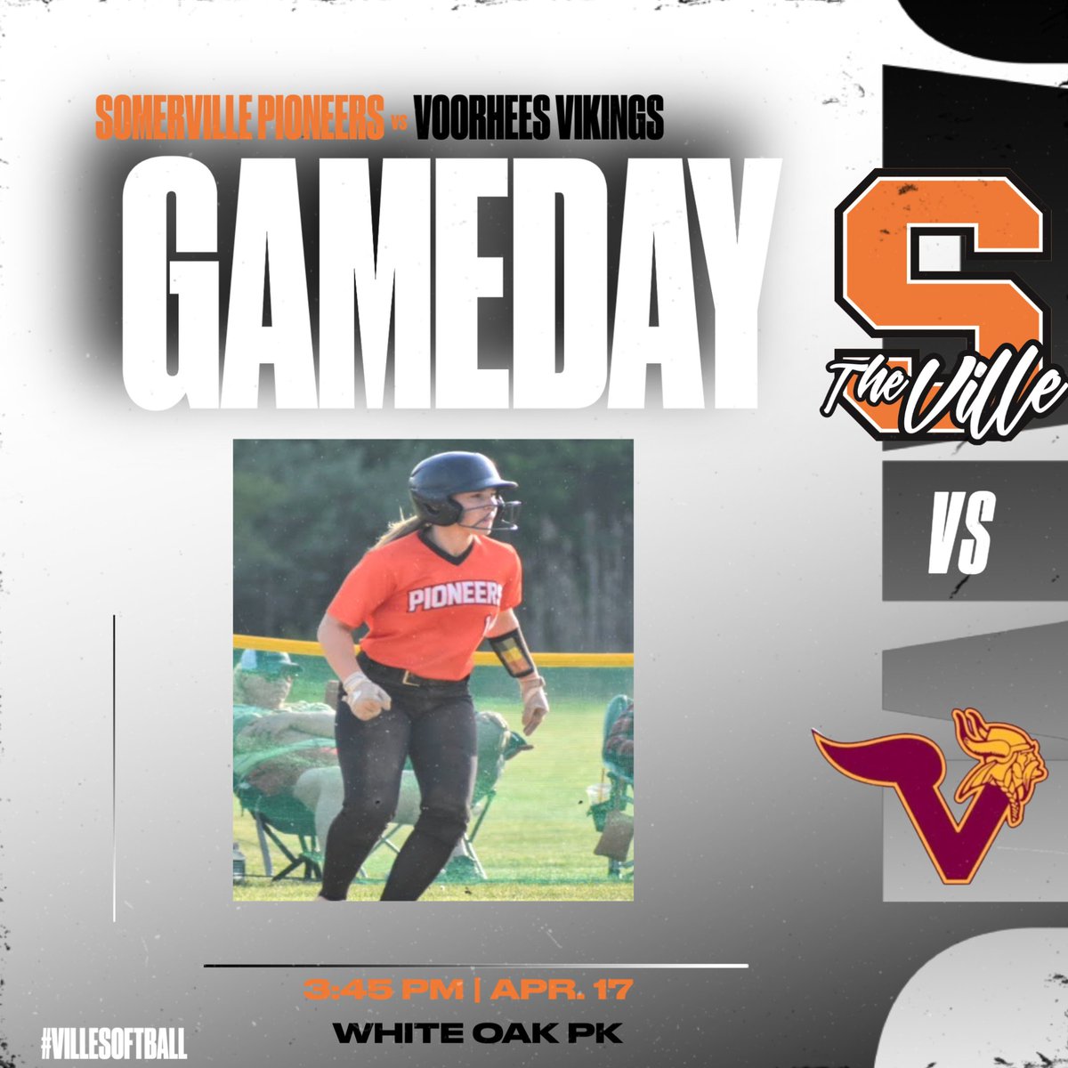 🥎SOFTBALL - GAME DAY 🆚VOORHEES ⏲️3:45PM V//3:45 PM JV 📍WHITE OAK PARK @_VilleSoftball @SomervilleHSNJ @VilleSchoolsNJ