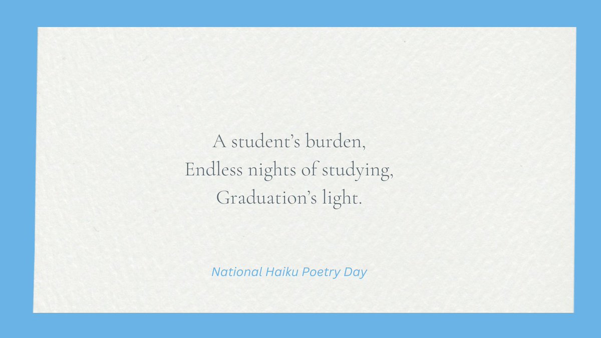 Celebrating National Haiku Poetry Day today at CSI! #WeAreCSI #NationalHaikuPoetryDay