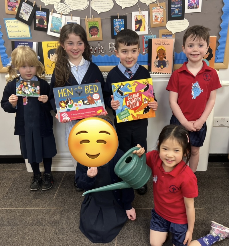 'Helping To Grow Our Reading!!' The infant department reading ambassadors were so excited to receive their brand new book recommendations from @_Reading_Rocks_ today! We can't wait to read them! 😍🌻#passionateaboutlearning #welovereading #growingourreading #readingforpleasure