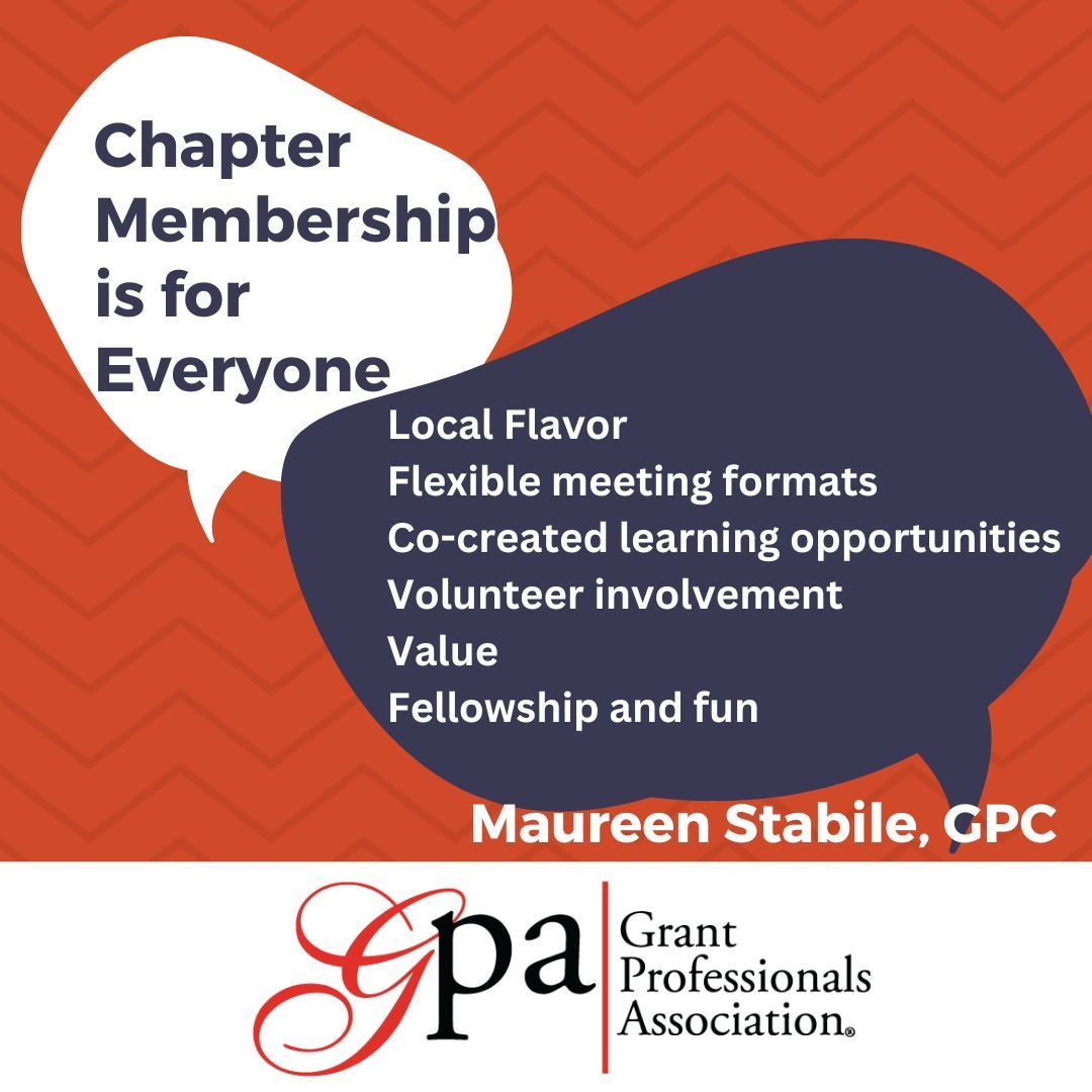 GPANational's tweet photo. GPA membership grows, but many miss out on chapter benefits. Maureen Stabile, GPC shares why you should join: local networking, flexible meetings, learning, volunteering, camaraderie. Try before committing or start your own chapter. https://t.co/zlAxXLBqqD #GrantPro #GPAChapter https://t.co/rND3G5Ws66