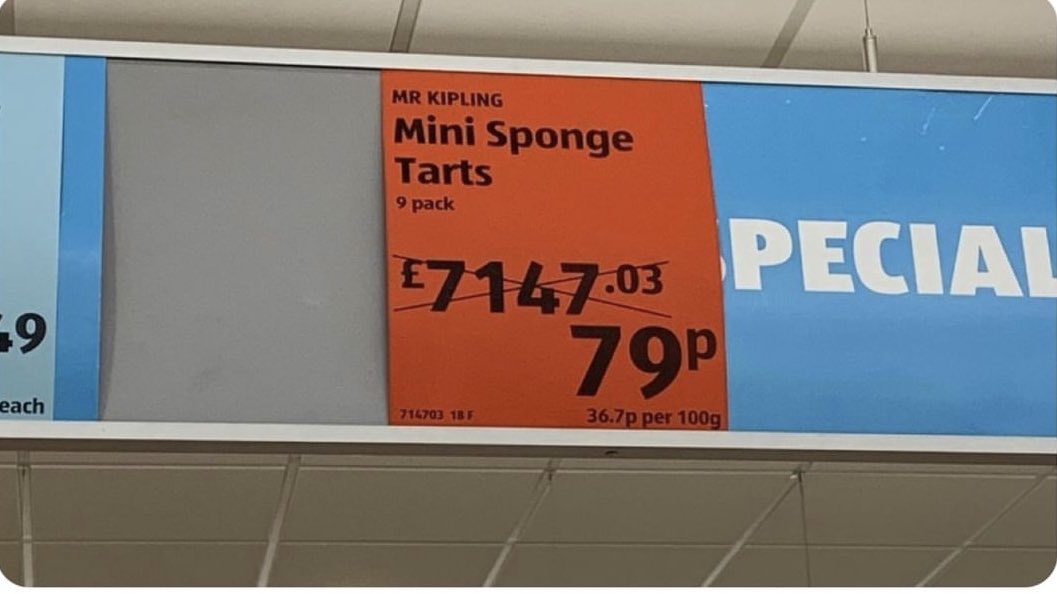 customercaring's tweet photo. DEAL OF THE DAY: Get your mini sponge tarts quick before they go back up to the usual price. https://t.co/4ZUfXvSyiv